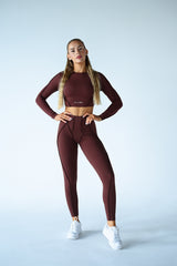 LONG TOP S DLHÝM RUKÁVOM PREMIUM SHAPE ELIME BROWN