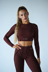 LONG TOP S DLHÝM RUKÁVOM PREMIUM SHAPE ELIME BROWN