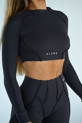 LONG TOP S DLHÝM RUKÁVOM PREMIUM SHAPE ELIME ANTRACIT