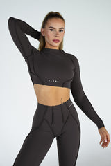 LONG TOP S DLHÝM RUKÁVOM PREMIUM SHAPE ELIME ANTRACIT