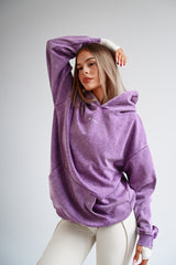 HOODIE ELIME WASHED PREMIUM HEAVY OVERSIZE - PURPLE
