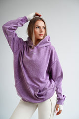 HOODIE ELIME WASHED PREMIUM HEAVY OVERSIZE - PURPLE