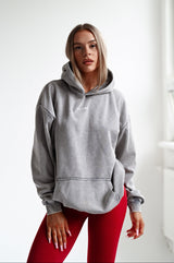 HOODIE ELIME WASHED PREMIUM HEAVY OVERSIZE - GREY