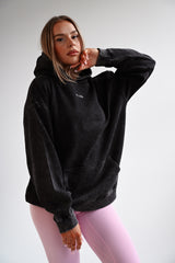 HOODIE ELIME WASHED PREMIUM HEAVY OVERSIZE - BLACK