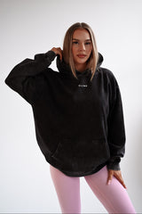 HOODIE ELIME WASHED PREMIUM HEAVY OVERSIZE - BLACK