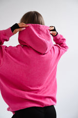 HOODIE ELIME WASHED PREMIUM HEAVY OVERSIZE - PINK