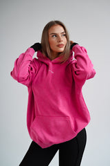 HOODIE ELIME WASHED PREMIUM HEAVY OVERSIZE - PINK