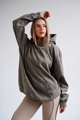 HOODIE ELIME WASHED PREMIUM HEAVY OVERSIZE - GREEN