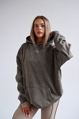 HOODIE ELIME WASHED PREMIUM HEAVY OVERSIZE - GREEN