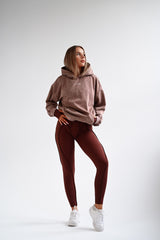 HOODIE ELIME WASHED PREMIUM HEAVY OVERSIZE - BROWN