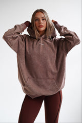HOODIE ELIME WASHED PREMIUM HEAVY OVERSIZE - BROWN
