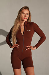 OVERAL SCULPT ZIP ELIME BROWN