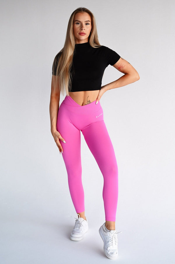 BEZŠVOVÉ LEGÍNY ELIME V-PUSH UP LIFT - PINK