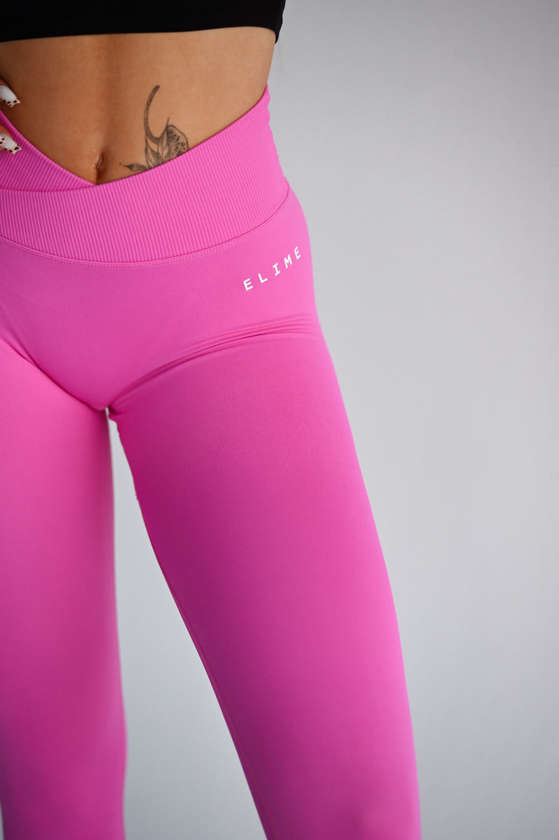 BEZŠVOVÉ LEGÍNY ELIME V-PUSH UP LIFT - PINK