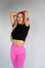 BEZŠVOVÉ LEGÍNY ELIME V-PUSH UP LIFT - PINK