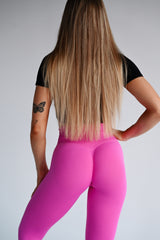 BEZŠVOVÉ LEGÍNY ELIME V-PUSH UP LIFT - PINK