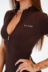 OVERAL SHORT SLEEVE ELIME DARK BROWN