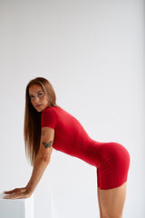 OVERAL SHORT SLEEVE ELIME RED