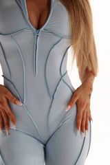 OVERAL PREMIUM SHAPE ELIME SHORT ZIP SKY BLUE