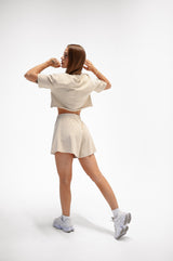 CROP TOP ELIME BLOOM - BEIGE
