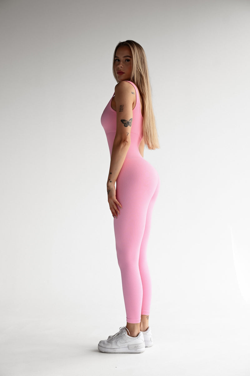 OVERAL RIBBED LONG ELIME RUŽOVÝ