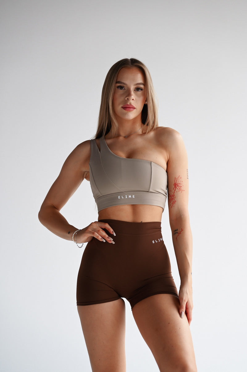 ŠORTKY ELIME MOMENTUM - V-SCRUNCH BROWN