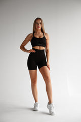 ŠORTKY FLEX RIBBED SEAMLESS BLACK