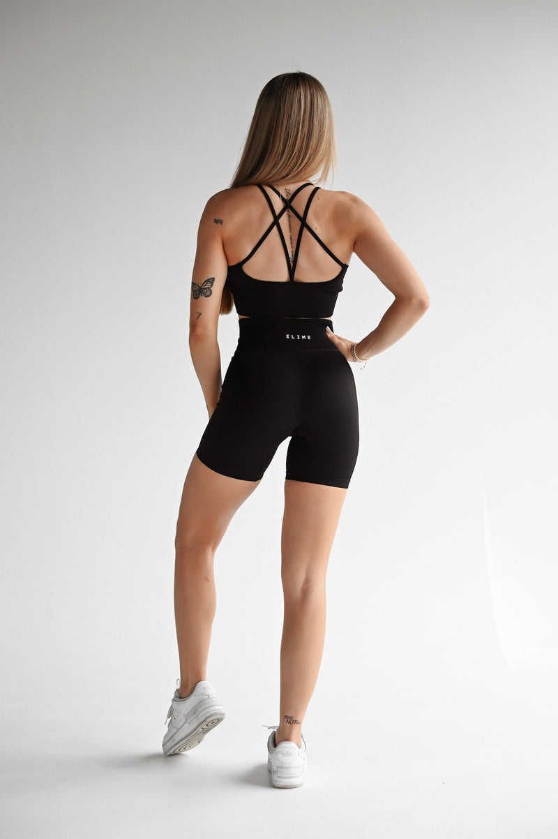 ŠORTKY FLEX RIBBED SEAMLESS BLACK