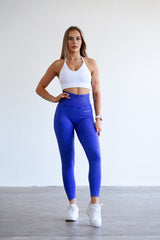 BEZŠVOVÉ LEGÍNY ELIME WASHED PUSH-UP - SCRUNCH BLUE