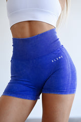 BEZŠVOVÉ ŠORTKY EVOLVE ELIME - SCRUNCH WASHED ROYAL BLUE