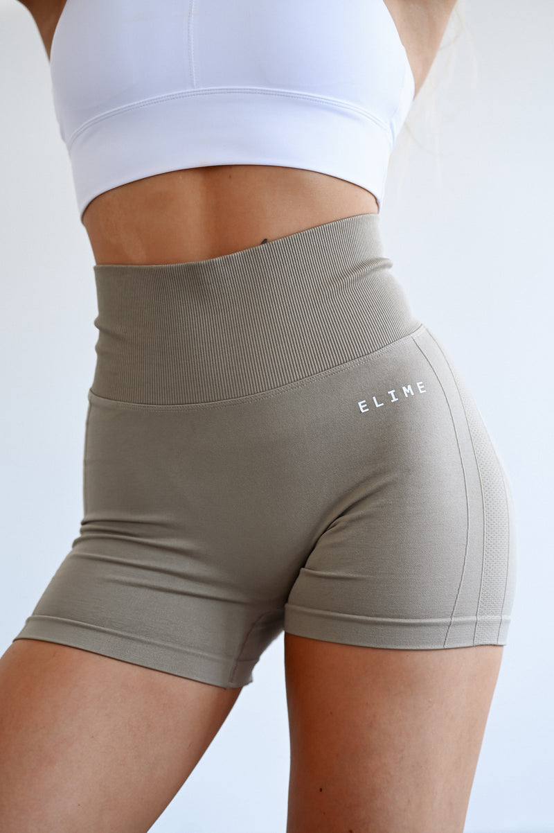 ŠORTKY ELIME SCRUNCH PUSH-UP SEAMLESS TAUPE