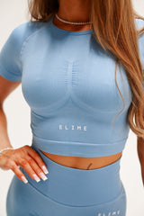TOP S KRÁTKYM RUKÁVOM ELIME ULTIMATE SKY BLUE