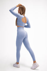 BEZŠVOVÉ LEGÍNY ELIME ULTIMATE SHAPES CLOUD BLUE