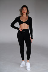 TOP S DLHÝM RUKÁVOM ELIME TWIST ESSENCE - BLACK
