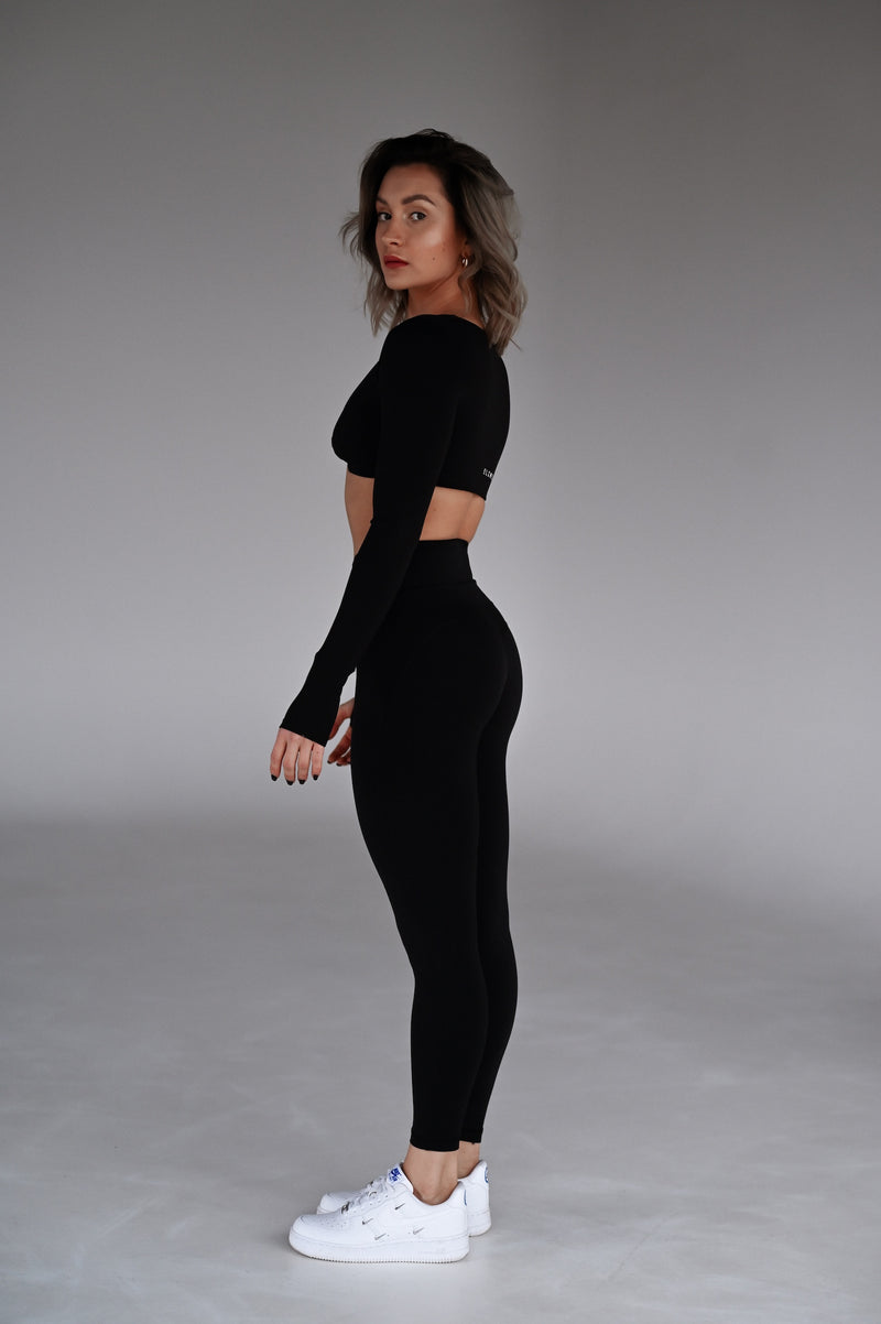 TOP S DLHÝM RUKÁVOM ELIME TWIST ESSENCE - BLACK