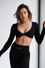 TOP S DLHÝM RUKÁVOM ELIME TWIST ESSENCE - BLACK