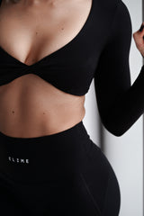 TOP S DLHÝM RUKÁVOM ELIME TWIST ESSENCE - BLACK