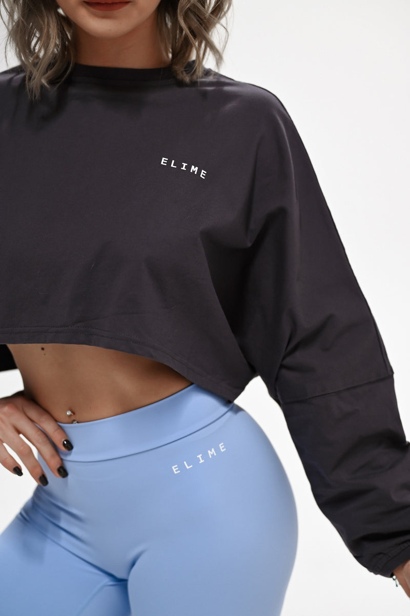 ELIME WIDE CROP-TOP DARK GREY