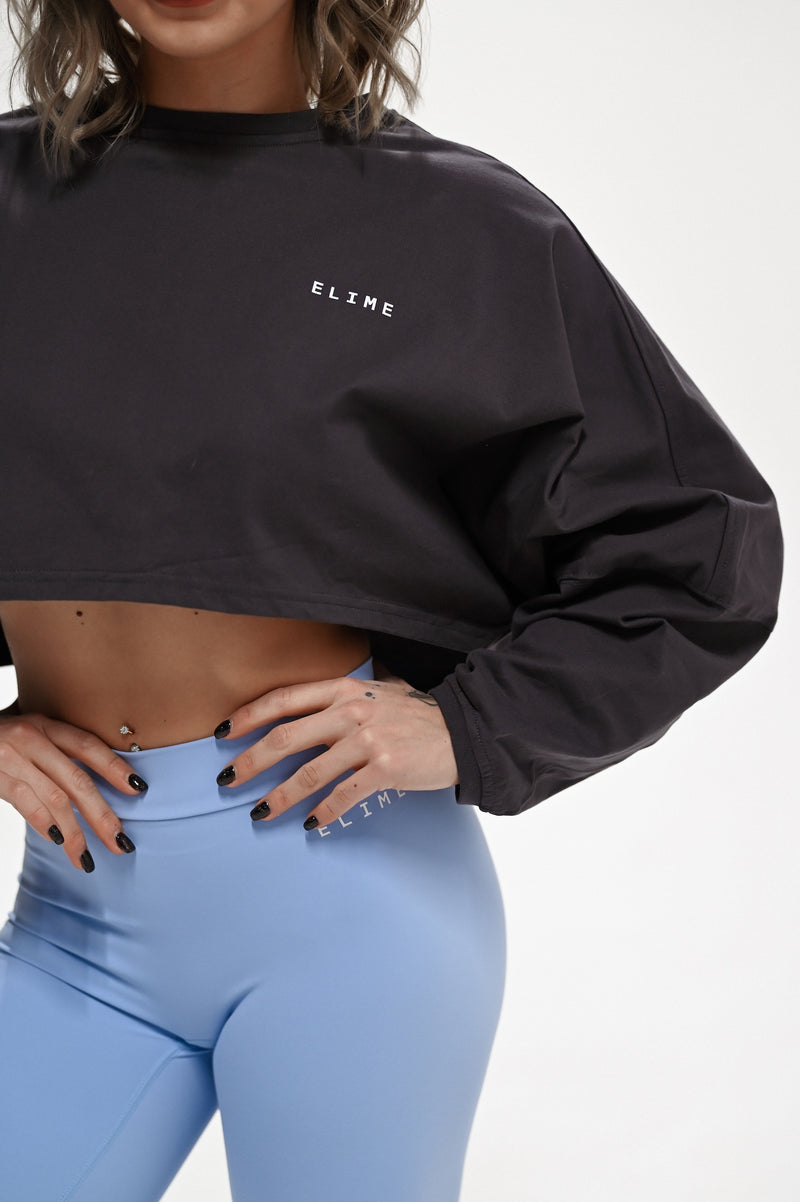 ELIME WIDE CROP-TOP DARK GREY