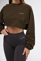 ELIME WIDE CROP-TOP KHAKI