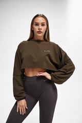 ELIME WIDE CROP-TOP KHAKI