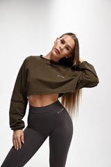 ELIME WIDE CROP-TOP KHAKI