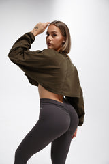 ELIME WIDE CROP-TOP KHAKI