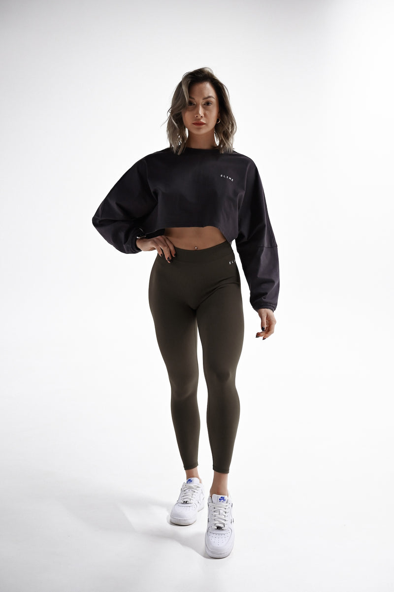 ELIME WIDE CROP-TOP DARK GREY