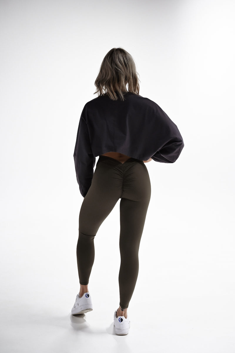 ELIME WIDE CROP-TOP DARK GREY