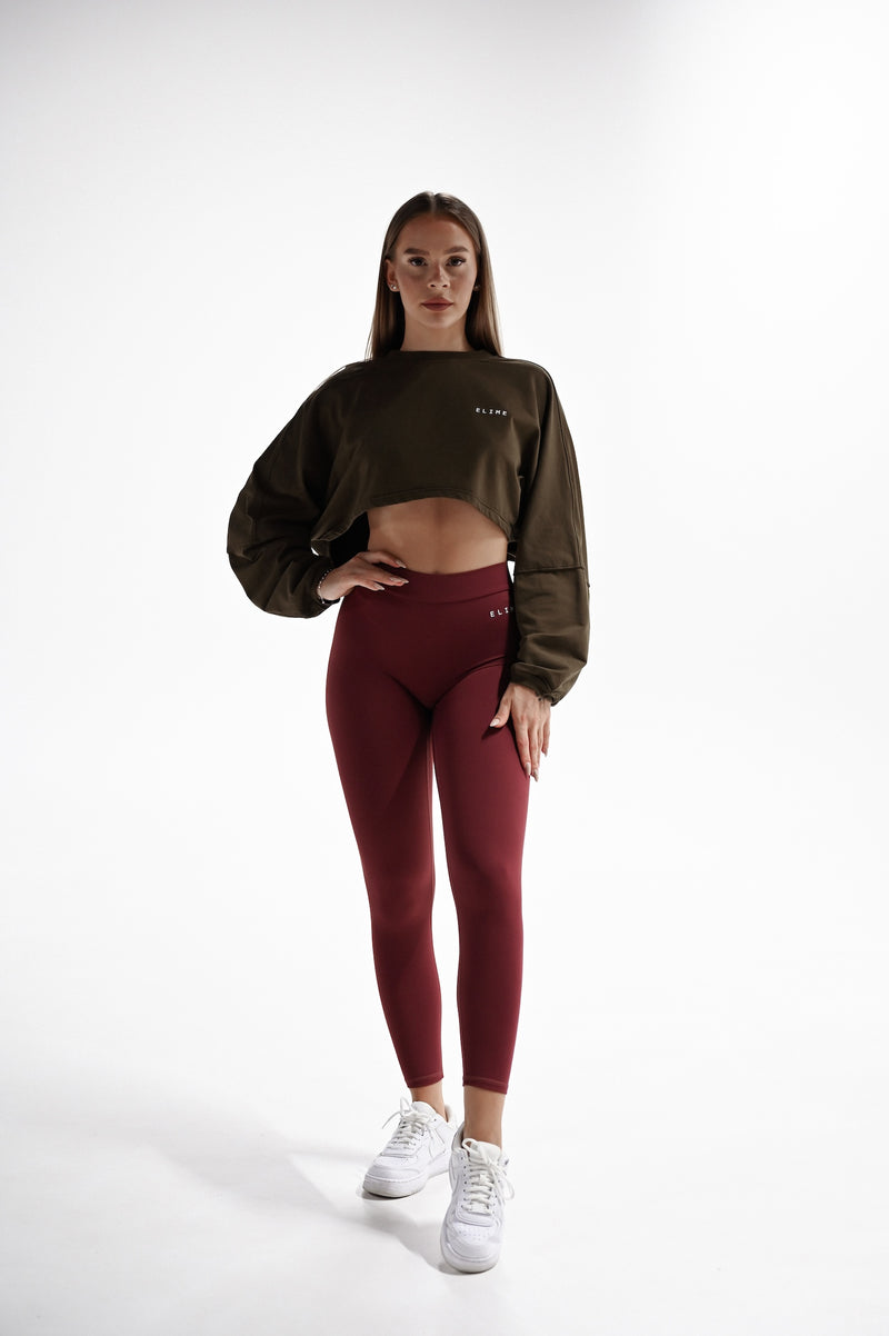 ELIME WIDE CROP-TOP KHAKI