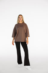 ELIME ESSENTIAL OVERSIZED FIT TRIČKO - BROWN