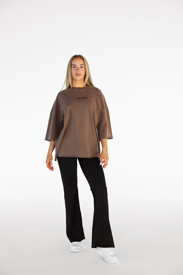 ELIME ESSENTIAL OVERSIZED FIT TRIČKO - BROWN
