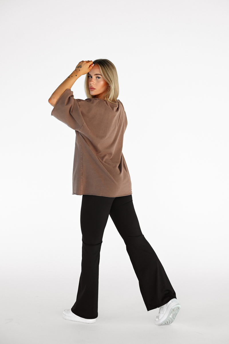 ELIME ESSENTIAL OVERSIZED FIT TRIČKO - BROWN