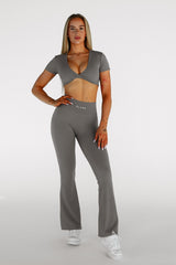 LEGÍNY FLARE MOVE HIGH-WAIST SCRUNCH ELIME GREY